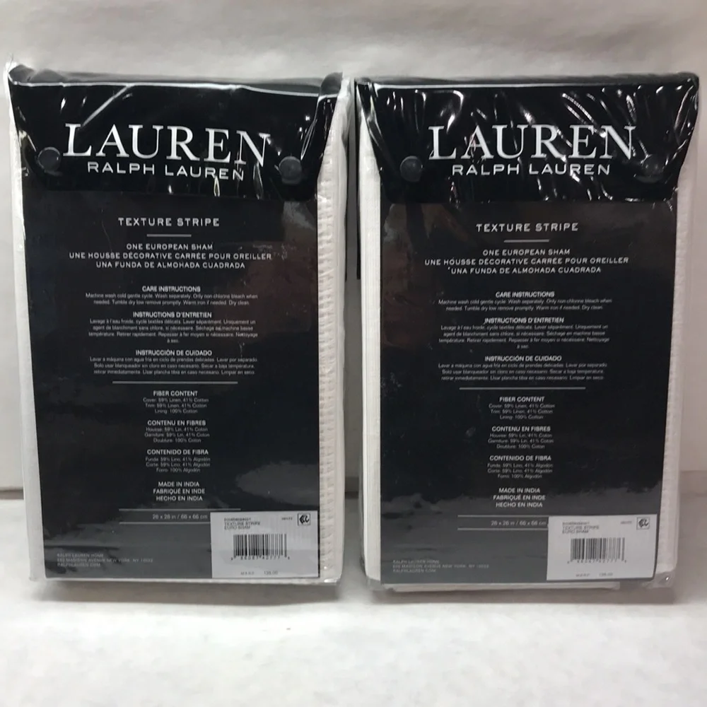 5 Pc Set Lauren Ralph Lauren Macey Duvet Cover Set & Texture Stripe Euro Shams